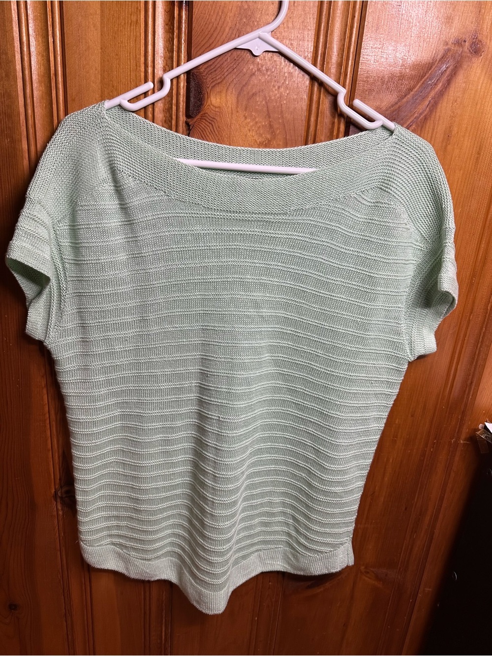 Talbots Mint Green Short-Sleeve Knit Scoop Neck Sweater - Picture 1 of 12